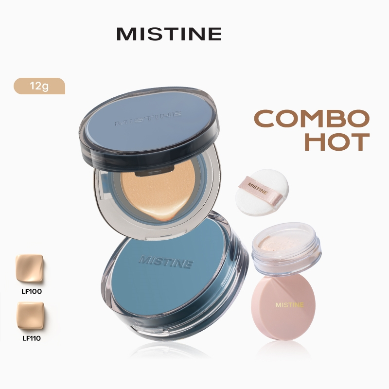 Mistine Poreless BB CC Cushion Kem che khuyết điểm kiểm soát dầu chống thấm nước lâu trôi + Bột rời 