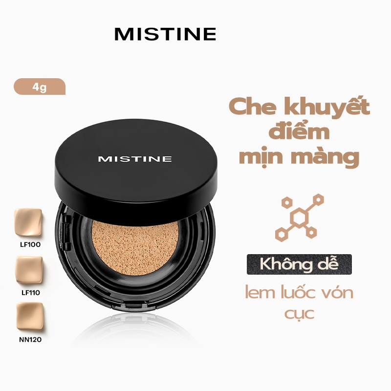 MISTINE Phấn Nước BB CC Che Khuyết Điểm Kiểm Soát Dầu Lâu Trôi Màu Trắng Đen 4g