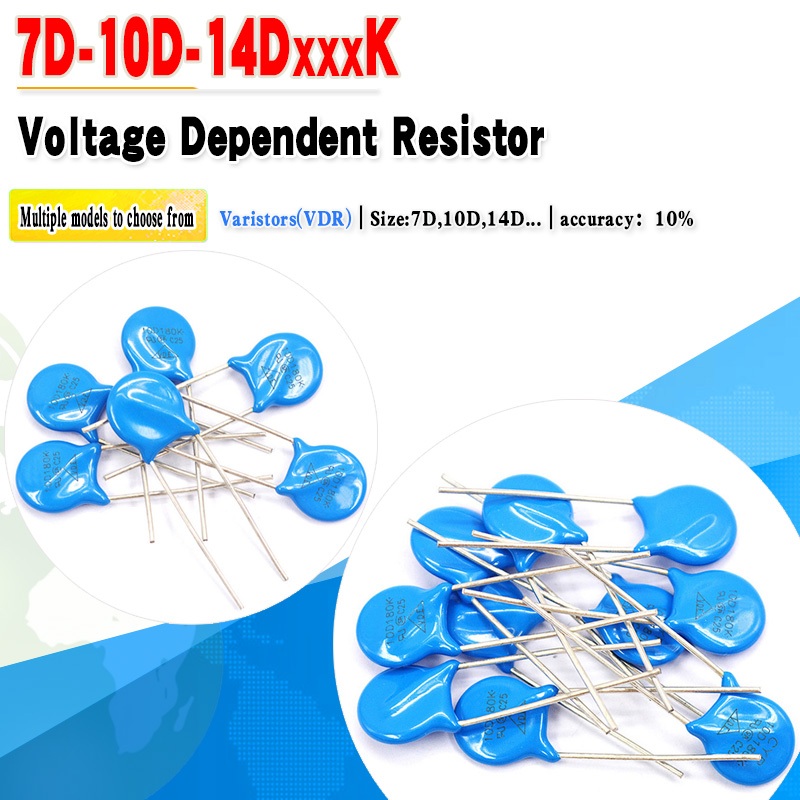 10 Cái / lốc varistors 10D471K 14d471K Điện trở phụ thuộc điện áp 10D391K 07D220K 14D391K VDR