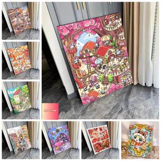  Nong Yang-30*40cm 40*50cmbộ tô màu theo số--tranh tô màu theo số -Kỹ Thuật Số Tranh Sơn Dầu Tự Làm Handmade Tô Màu Hoạt Hình Vui Nhộn ins Anime Niche Lối Vào Trang Trí Phòng Khách Tranh Treo Tranh-tranh số hoá-tranh canvas -+tranh số hóa- 