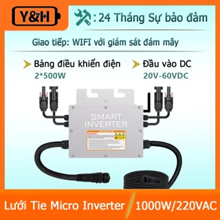  Y&H 1000W Lưới Tie Micro Inverter với WIFI truyền thông Không thấm nước MPPT Stackable DC30-60V Đầu vào năng lượng mặt trời AC110V   220V Đầu ra sóng sin tinh khiết tự động cho Bảng điều khiển PV 30V 36V 