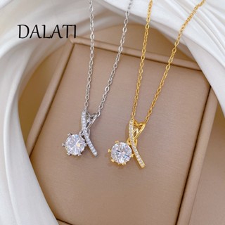  Dalati Cross Trái Tim Tình Yêu Zircon Ánh Sáng Sang Trọng Tuyệt Đẹp Tuyệt Đẹp Full Kim Cương Vòng Cổ Nữ Phù Hợp Với Xương Đòn Dây Xích Thép Titan 