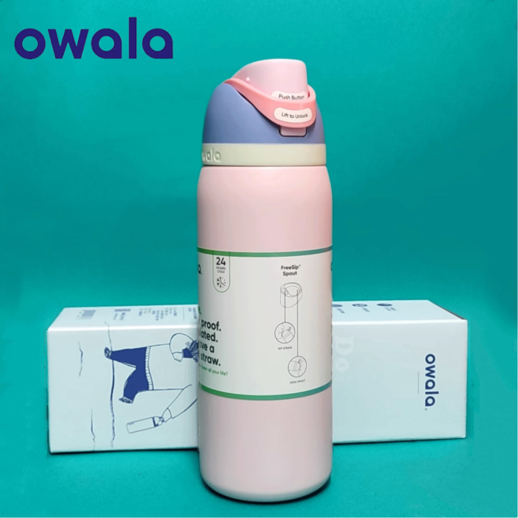Bình nước cách nhiệt chân không bằng thép không gỉ Owala 24oz (710ml) 32oz (946ml) Bình thể thao ngo