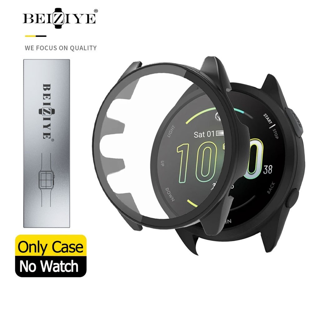 Beiziye Kính cường lực + Ốp lưng cho Đồng Hồ Thông Minh Garmin Forerunner 165 165 Music