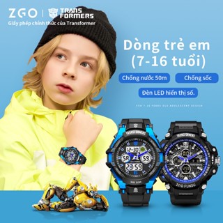 ZGO x Transformers đồng hồ trẻ em tiểu học bé trai dạ quang chống nước điện tử đồng hồ hộp quà tặng mẫu 839