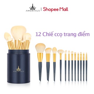 Set 12 cọ trang điểm AMORTALS đánh phấn phủ chân mày kèm lông siêu mềm kèm