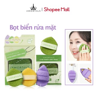 Bộ sản phẩm 3 bông mút bọt biển rửa mặt, mask đất sét AMORTALS Chính Hãng Cao Cấp