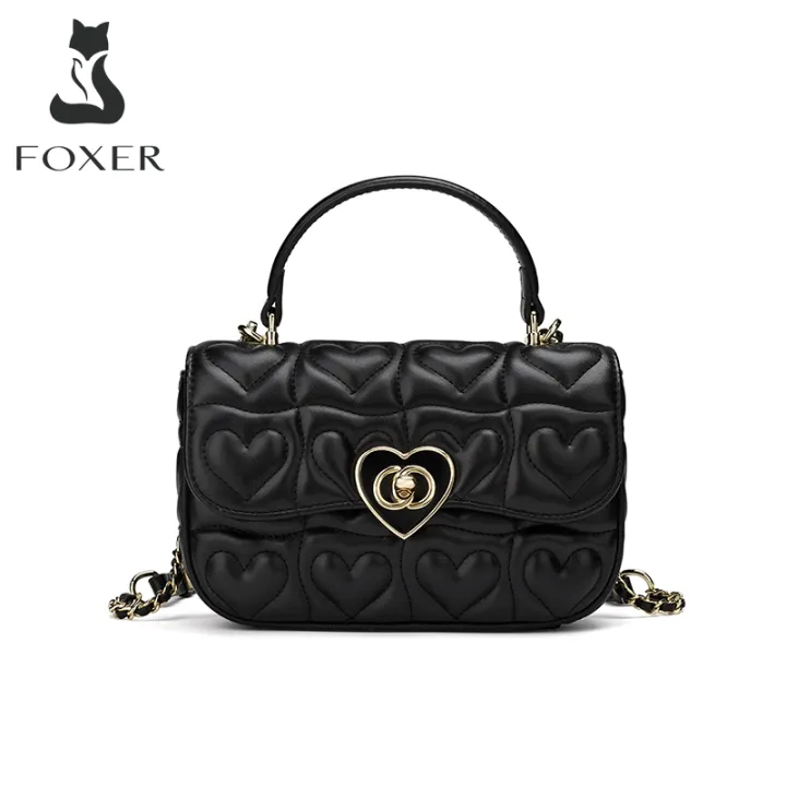 Túi xách nữ Foxer túi xách da thật túi xách nữ đeo vai túi dây chuyền
