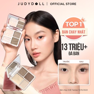 Bảng Phấn Bắt Sáng Tạo Khối JUDYDOLL 9g Lâu Trôi Lên Màu Chuẩn Tự Nhiên Mịn Màng Tạo Hiệu Ứng 3D Bắt Sáng Màu Bóng 4 Trong 1