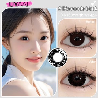  UYAAI 1 Cặp Kính Áp tròng MCK1 kim cương 15mm 1 năm Mắt tròn lớn Ống kính màu tự nhiên Thích hợp cho học sinh 