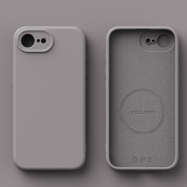 【Thickened/Silicone soft case/Light Gray】ốp lưng compatible for iPhone 16E case