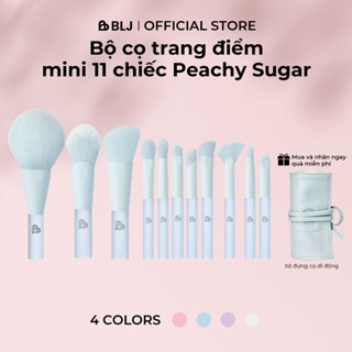 BLJ Bộ cọ trang điểm mini 11 chiếc màu xanh