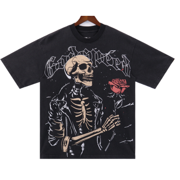 Phong Cách Mới Godspeed Nam Nữ Cổ Tròn Ngắn Tay Áo Thun 0328