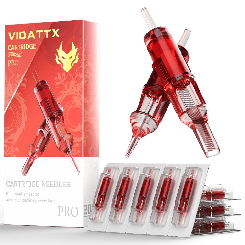 VIDATTX 20 Cái / hộp Hộp Kim Xăm, #12 Tiêu chuẩn Các loại Hộp mực xăm dùng một lần Kim lót tròn cho máy xăm Trang điểm và nghệ sĩ vĩnh viễn