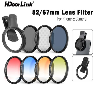 Bộ lọc ống kính phân cực HdoorLink Kính Lọc Phân Cực 52/67mm cpl Chuyên Dụng Cho Máy Ảnh / Điện Thoại