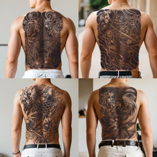  Full Back Hình xăm tạm thời Thảo dược Bán vĩnh viễn Lưng chống thấm nước Lâu dài 15 ngày 30 ngày xăm 