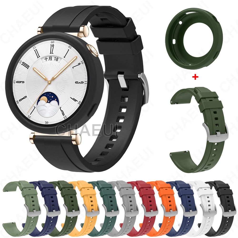 Dây đeo silicon có khung vỏ Phụ kiện vòng tay cho Huawei Watch GT5 41mm / GT4 41mm
