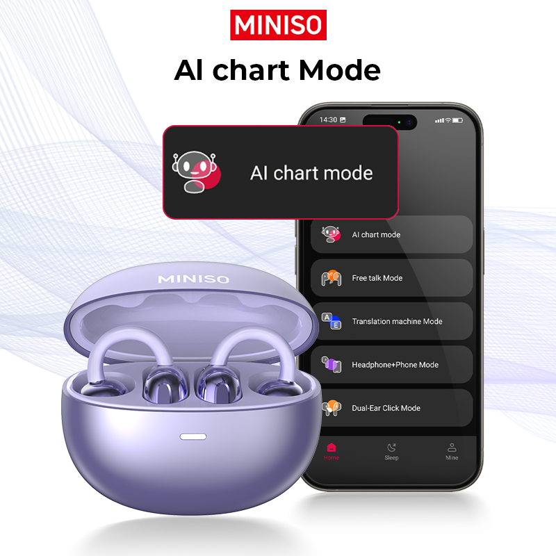 MINISO MS198 Tai Nghe Phiên Dịch Dẫn truyền xương tai mở Tai nghe Bluetooth thể thao khử tiếng ồn không dây Bluetooth 6.0 Tai nghe không dây có Mic chống nước IPX5 HiFi Stereo Wireless Headpho | BigBuy360 - bigbuy360.vn