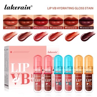 Lakerain 6 Cái / bộ Son Stain VB Hydrating Gloss Stain, 12 Giờ Dưỡng ẩm lâu trôi Hydra Honey Instant Glossy Wetness Dưỡng ẩm ẩm