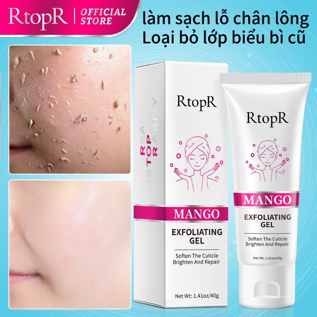 Kem tẩy tế bào chết RTOPR dưỡng sáng da mặt hương xoài làm sạch sâu lỗ chân lông kiềm dầu