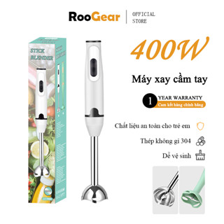 Máy Xay Cầm Tay Đa Năng 400W - Xay Nhuyễn Cháo, Thịt, Hạt, Sinh Tố - Tiện Lợi, Dễ Vệ Sinh - Hàng Chính Hãng (Màu: Đen/Trắng/Xanh Lá)