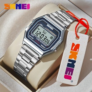 SKMEI  Đồng hồ 1123 dây thép sang trọng mặt led tráng gương cảm ứng cao cấp dành cho giới trẻ/ nam và nữ