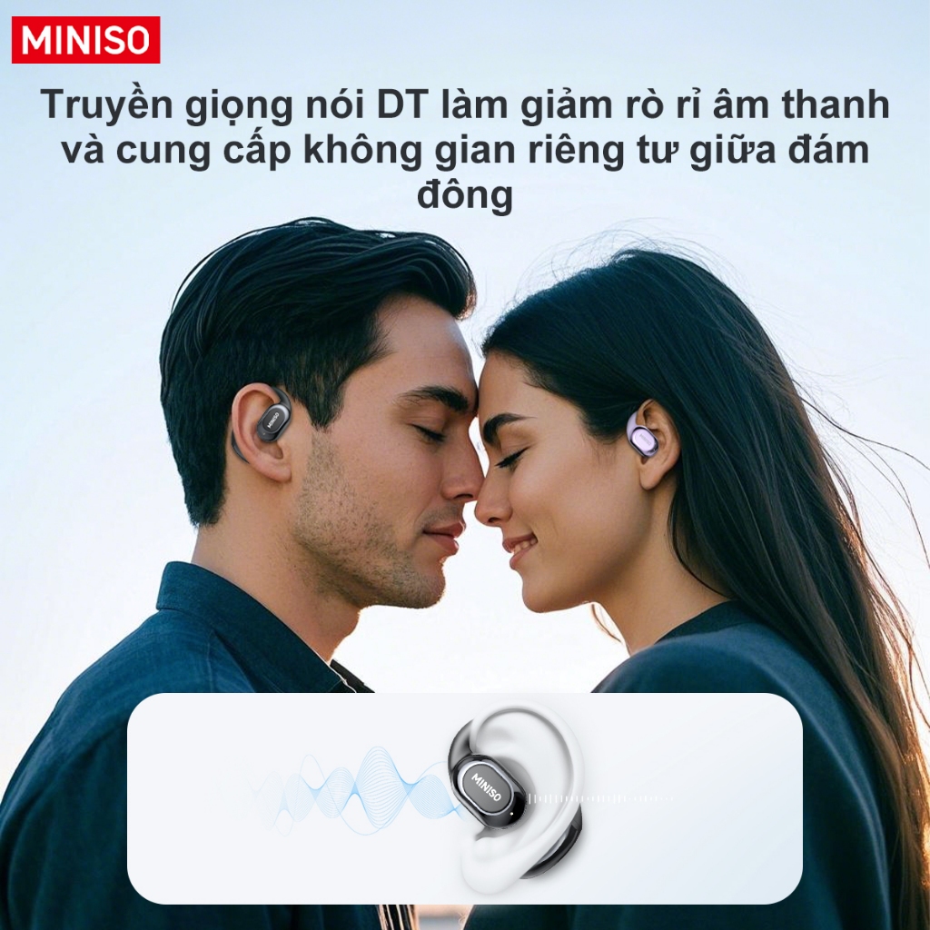 Miniso MS156 Tai Nghe Phiên Dịch AI Tai nghe tai mở Tai nghe Bluetooth loại bỏ tiếng ồn Bluetooth 5.4 Tai nghe không dây IPX5 Tai nghe thể thao chống nước có Mic Tai nghe dẫn truyền xương | BigBuy360 - bigbuy360.vn