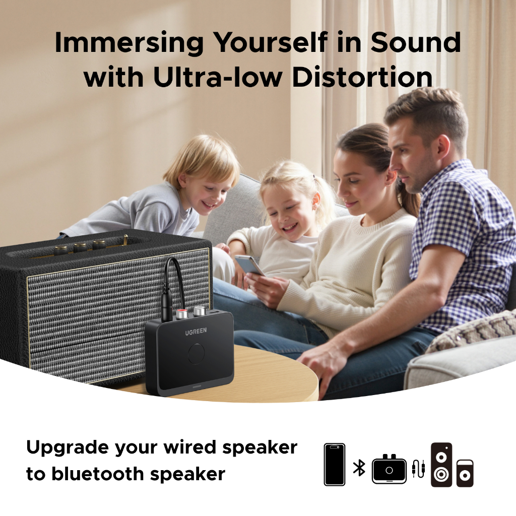 UGREEN Mini Hi-Fi LADC Bluetooth 6.0 Bộ Thu Bluetooth Bộ Chuyển Đổi Âm Thanh Cho Đài Phát Thanh Ô Tô Khuếch Đại Tai Nghe Loa | BigBuy360 - bigbuy360.vn