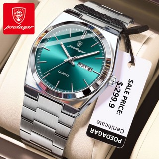 Đồng hồ nam POEDAGAR 930 chính hãng dây đeo bằng thép không gỉ có lịch chống thấm nước