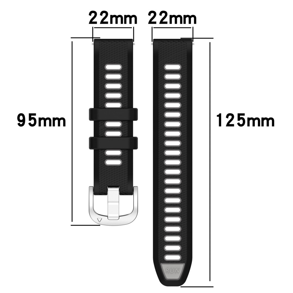 22MM Dual Màu Dây Đeo Silicon Cho Garmin Forerunner 255music 265 265 265 265music / Venu 2 / vivoact