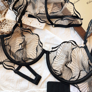 YIBEIKA Bộ đồ lót ren thêu siêu mỏng gợi cảm