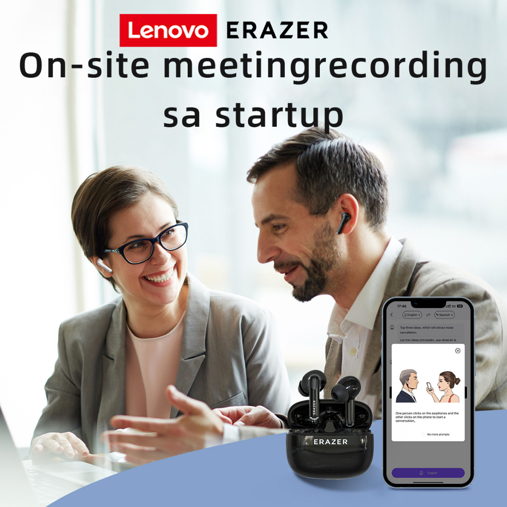 Lenovo ERAZER XT69 Pro AI dịch Tai nghe bluetooth 5.4 Tự động giảm tiếng ồn Tai nghe TWS tai nghe không dây HiFi Âm nhạc Cuộc gọi video chất lượng cao với microphone Độ trễ thấp Tai nghe dịch thuật | BigBuy360 - bigbuy360.vn