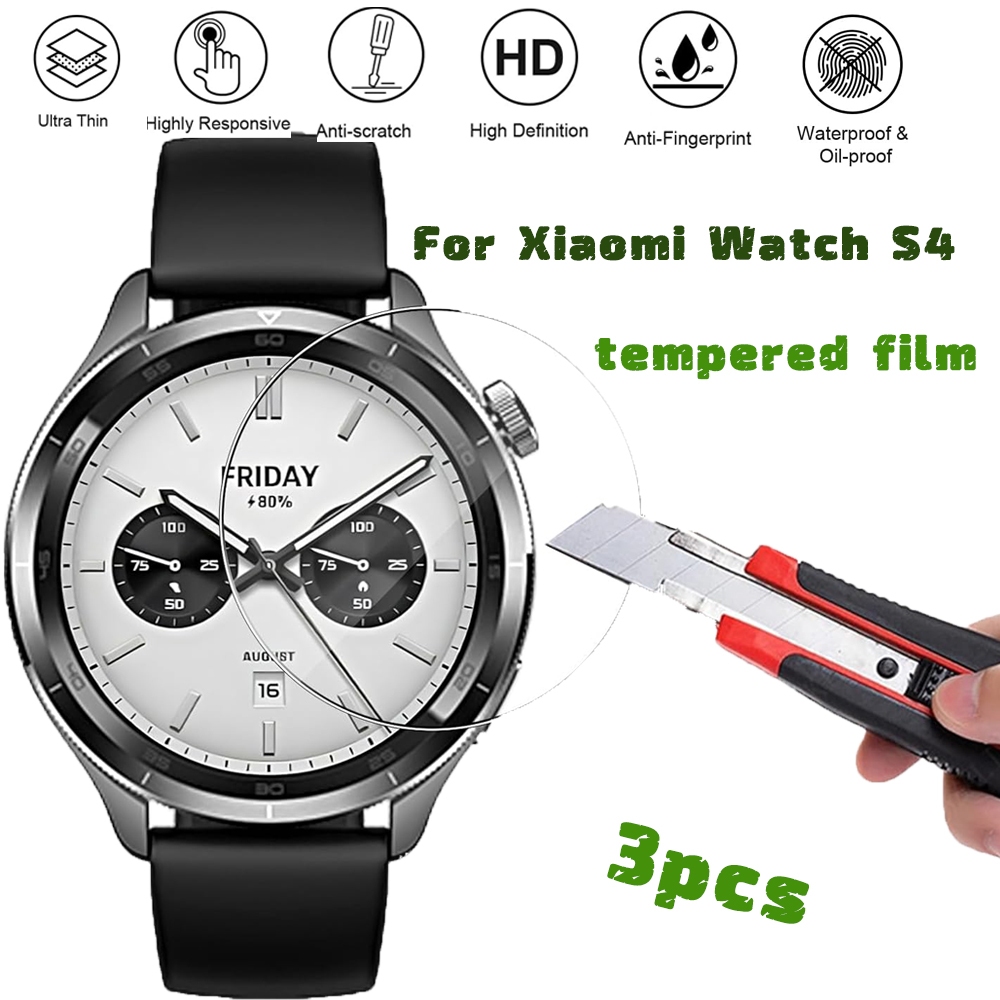 3 Kính Cường Lực Đồng Hồ Thông Minh Bảo Vệ Màn Hình Xiaomi Mi Watch S4 Phim Chống Trầy Xước Cho Xiao