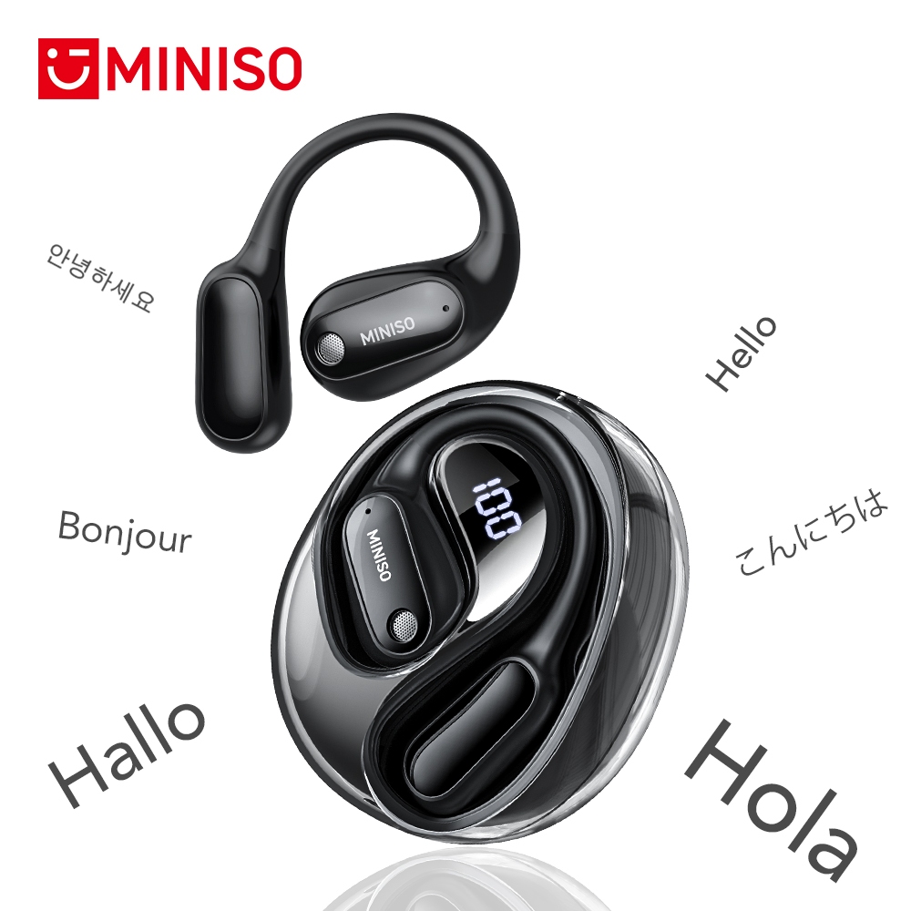 Miniso MS190 Tai Nghe Phiên Dịch Al Thông Minh Dịch Bluetooth 5.4 Thời Gian Thực Tai Nghe Không Dây Mở Tai Có Độ Trễ Thấp 5.4 Với Màn Hình LED Điều Khiển Cảm Ứng Tai Nghe Bluetooth Loại Bỏ Tiếng Ồn Chống Thấm Nước IPX5 | BigBuy360 - bigbuy360.vn