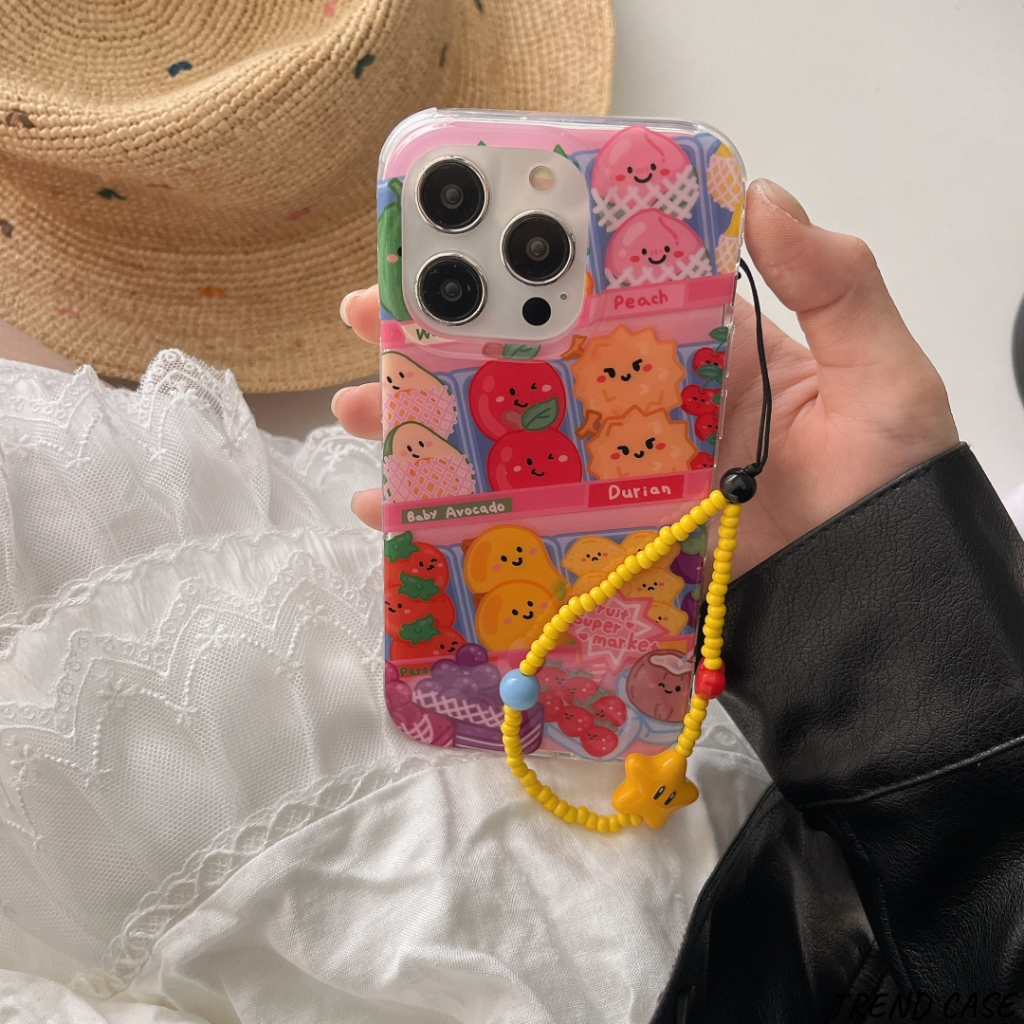 Phim Hoạt Hình Trái Cây Giá Mua Sắm Vòng Tay Bảo Vệ Chống Sốc Vỏ Điện Thoại Cho iPhone 16 15 14 13 P