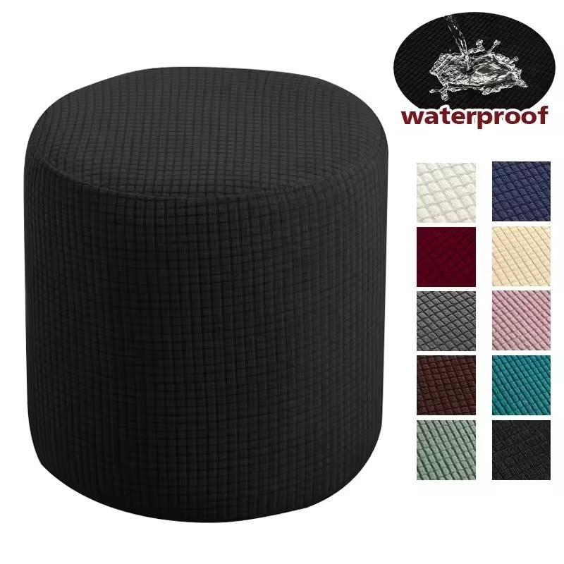 Chống Thấm Nước Ottoman Bao Co Giãn Ottoman Slipcover Tròn Bảo Quản Bao Gấp Phân Có Vỏ Nội Thất Cho 