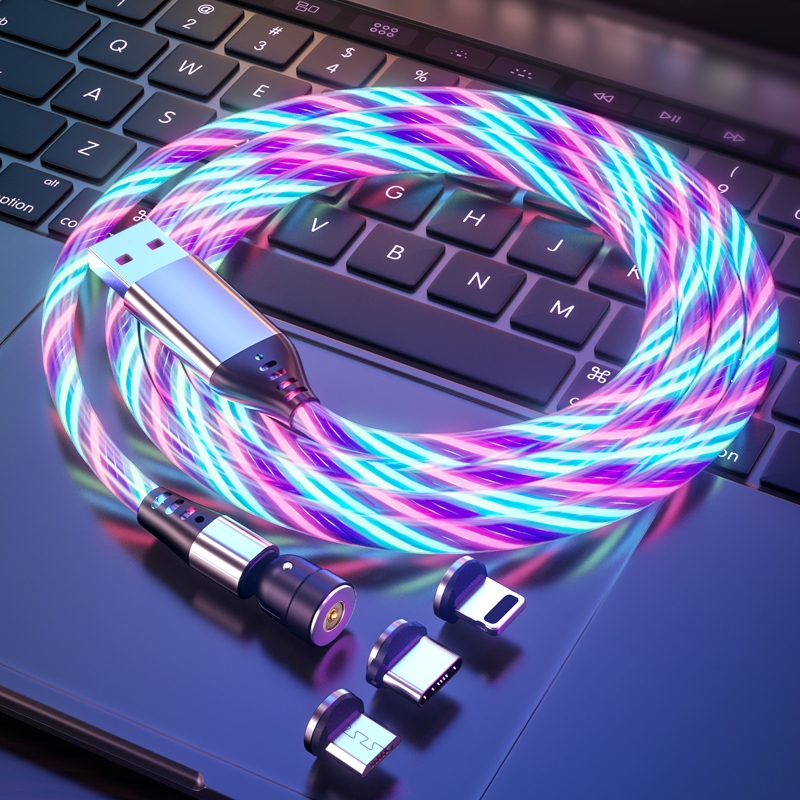Cáp Sạc Micro USB Type C Gắn Đèn LED Phát Sáng 540 Độc Đáo