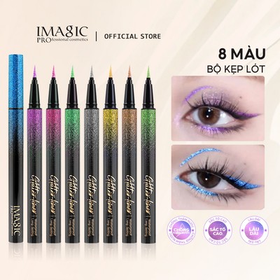 Imagic 8 Màu Lấp Lánh-Bộ Trang Điểm Mắt Lâu Dài Kẻ Mắt Chống Thấm Nước Bút Kẻ Mắt Sắc Tố Cao Lót Mắt