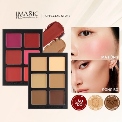 Imagic Bảng Đa Năng Blush / Đường Viền / Đế Mặt Lâu Dài Tất Cả Trong Một Bảng Màu Cao Trang Điểm Mặt Chống Thấm Nước