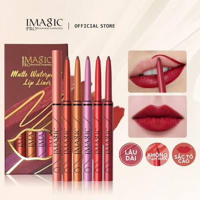 Imagic 6 Chiếc Lipliner Bộ Chống Dính Cup Lip Liner Matte Velvet Lip Makeup Chống Thấm Nước