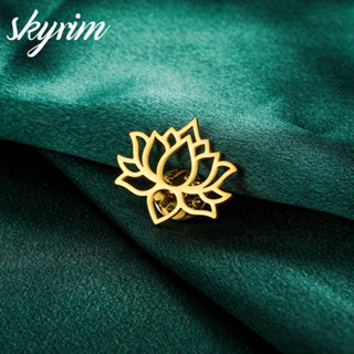 SKYRIM Thép không gỉ Lotus Trâm 24 * 27MM Pin Trang Sức Phù Hợp Với Phụ Kiện