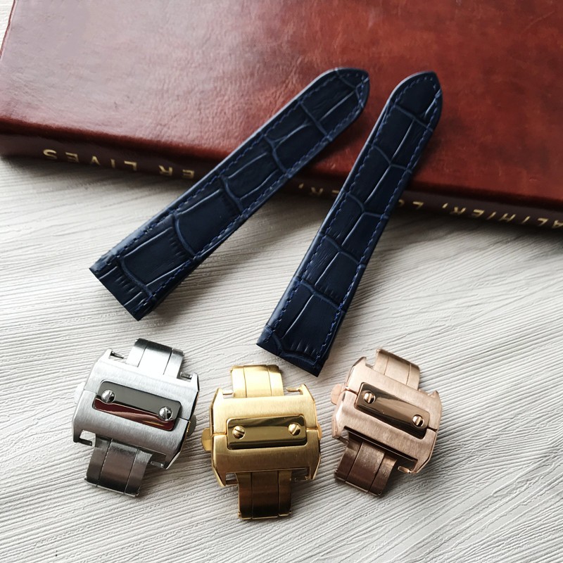 Dây đeo đồng hồ Cartier Santos Thay thế da bò Santos100 Santos Da thật Nam Nữ 20mm 23mm