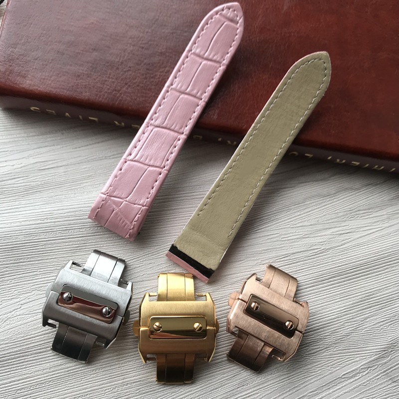 Dây đeo đồng hồ Cartier Santos Thay thế da bò Santos100 Santos Da thật Nam Nữ 20mm 23mm
