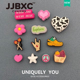  JJBXC Charm phụ kiện dép   Giày độc quyền chính thức khóa trang trí phía trên loạt phim vui nhộn và dễ thương Sticker Dép   