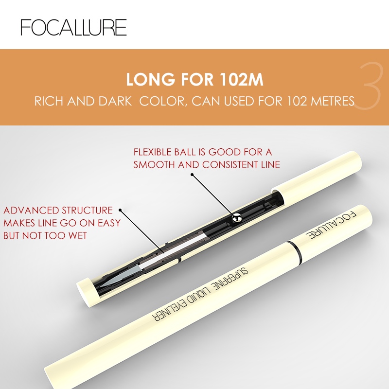 Bút kẻ mắt FOCALLURE dạng lỏng chống thấm nước nhanh khô 0.6g | BigBuy360 - bigbuy360.vn