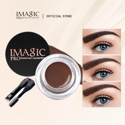 Kem Trang Điểm Lông Mày IMAGIC 6 Màu Lâu Trôi Chống Thấm Nước Kèm Cọ Chuyên Dụng 27g