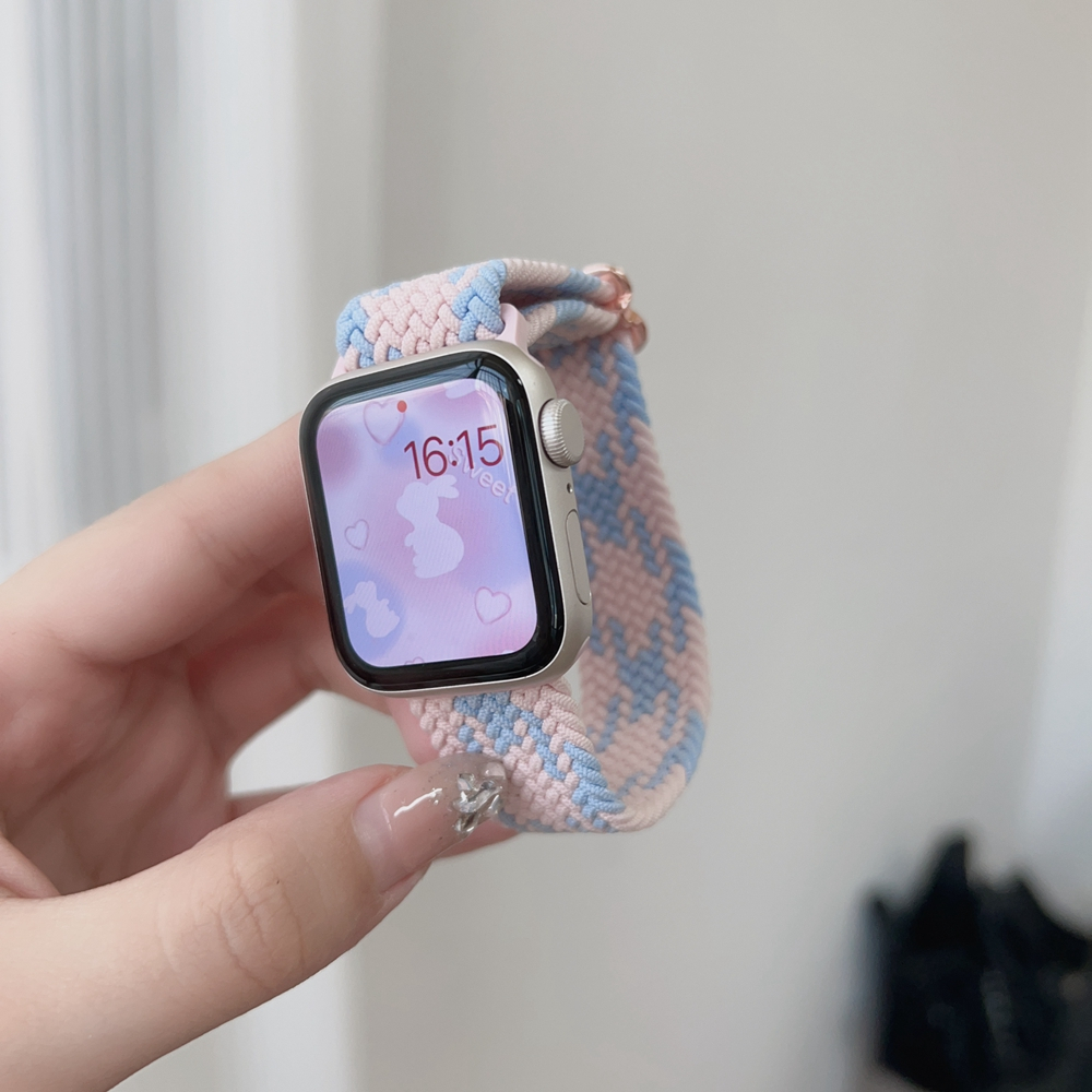 Vòng Nylon đàn hồi cho dây đeo Apple Watch nữ Series Ultra 10 / 9 / 8 / 7 / 6 38mm 40mm 41mm 42mm 44