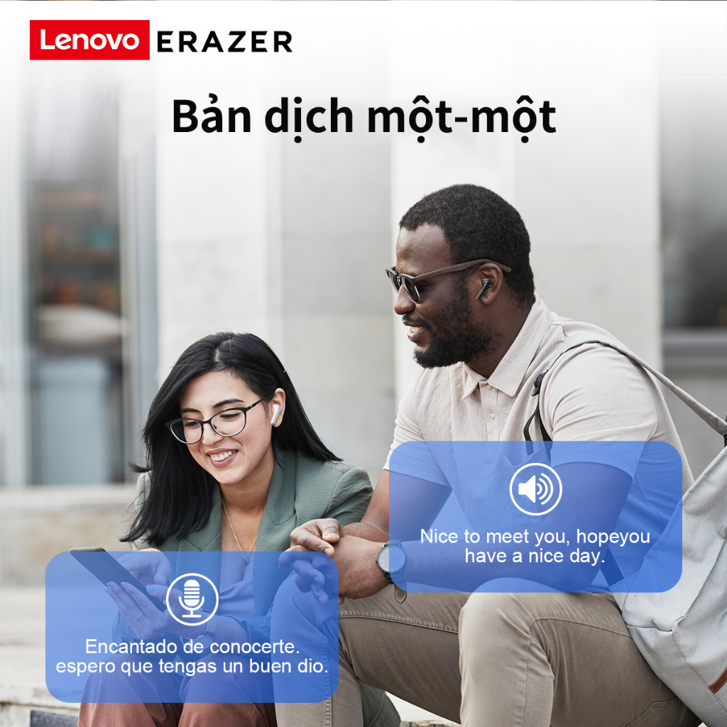 Lenovo Erazer XT92 PRO Tai Nghe Phiên Dịch tai nghe AI phiên dịch Al Tai nghe Bluetooth thông minh Tai nghe không dây dịch thời gian thực TWS có Mic Mini Bluetooth 5.4 Tai nghe thể thao | BigBuy360 - bigbuy360.vn