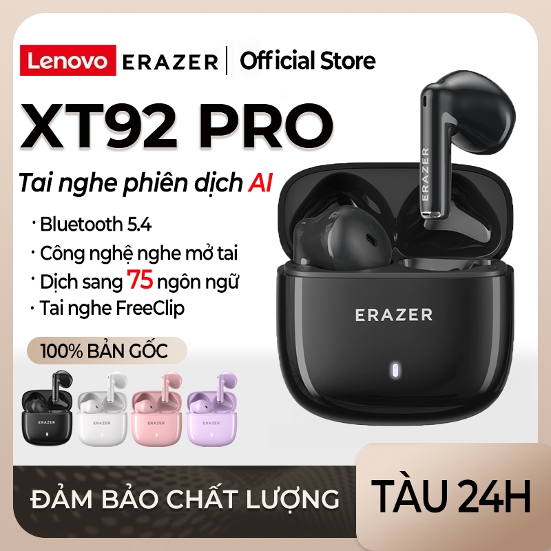Lenovo Erazer XT92 PRO Tai Nghe Phiên Dịch tai nghe AI phiên dịch Al Tai nghe Bluetooth thông minh Tai nghe không dây dịch thời gian thực TWS có Mic Mini Bluetooth 5.4 Tai nghe thể thao | BigBuy360 - bigbuy360.vn