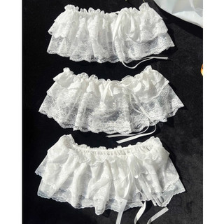 【W】Phong Cách Ba Lê Thời Trang Ren Ren-Up Nhỏ Mông Rèm Nữ Nơ Lớp Váy Rèm Mùa Xuân Hàn Quốc Mùa Hè 4.23